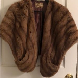 REAL ANTIQUE MINK FUR SHAWL